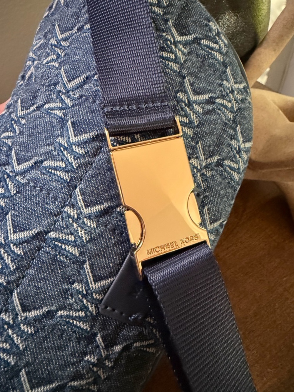 Michael Kors Denim Jacquard Belt Bag - Picture 8 of 13